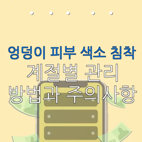 엉덩이 피부 색소 침착계절별 관리방법과 주의사항